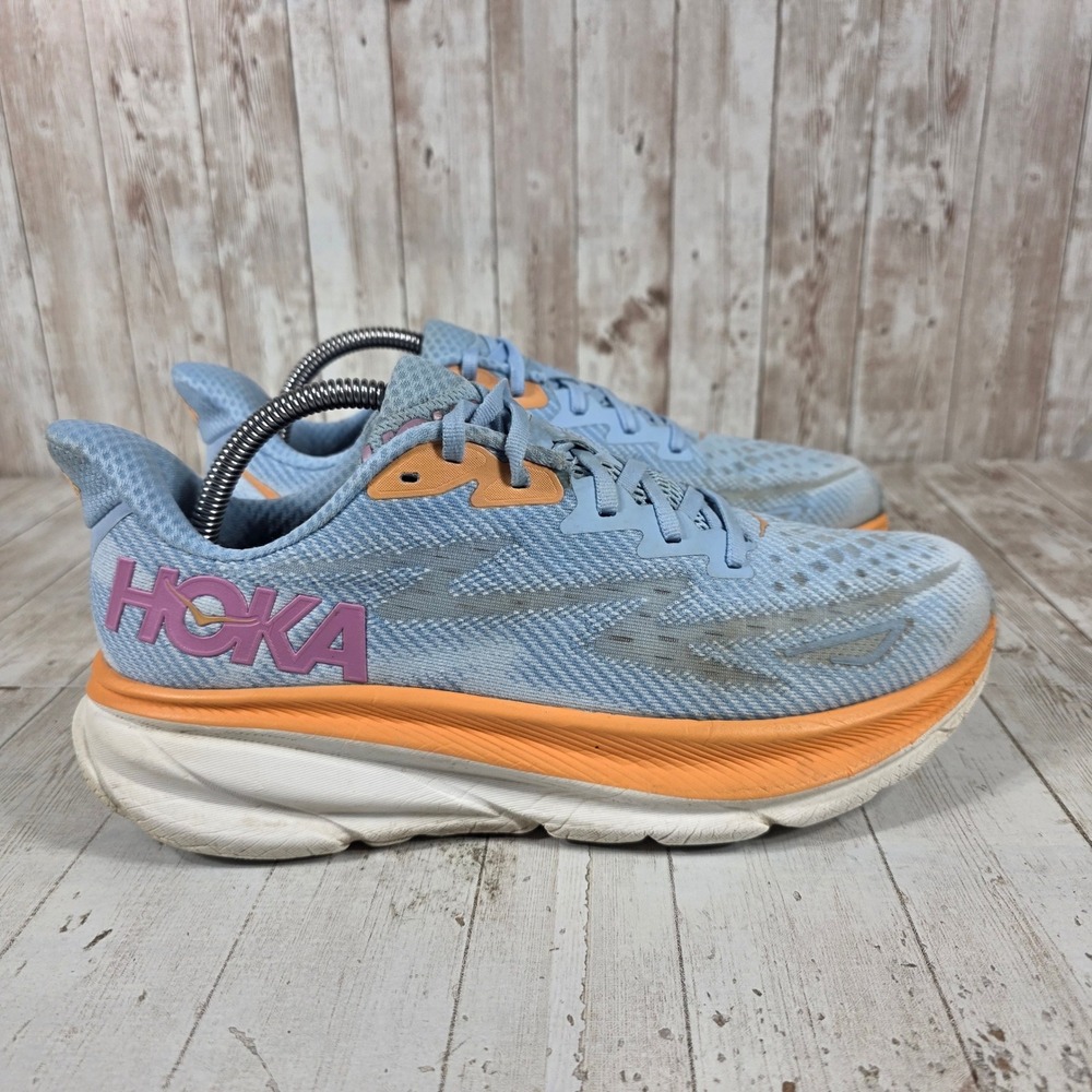 Hoka One One Clifton 9 Womens 10 Running Shoes Airy Blue Ice Water 1127896 ABIW
